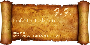 Frühn Flóris névjegykártya